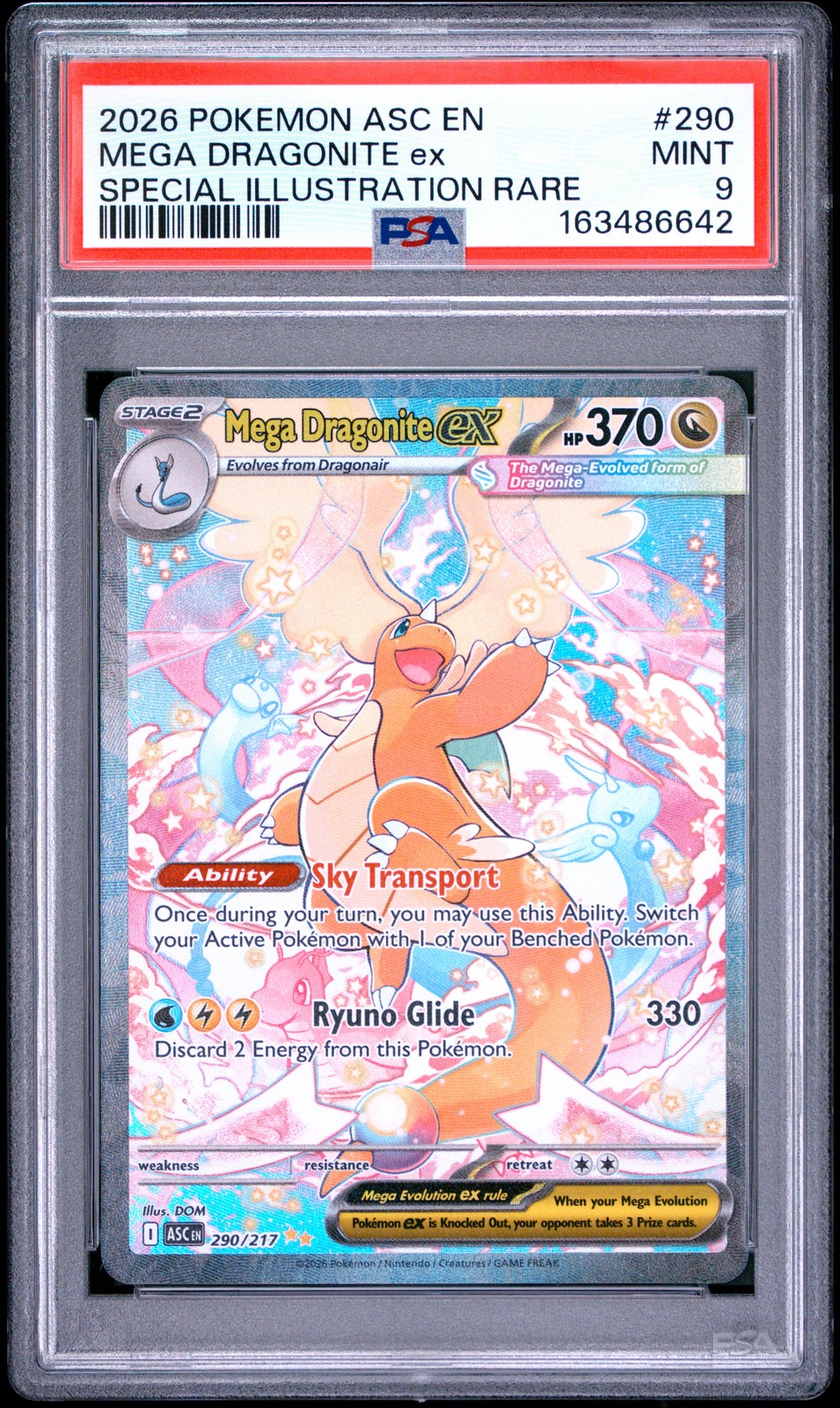 2026 POKEMON ASC EN-ASCENDED HEROES #290 MEGA DRAGONITE EX PSA 9