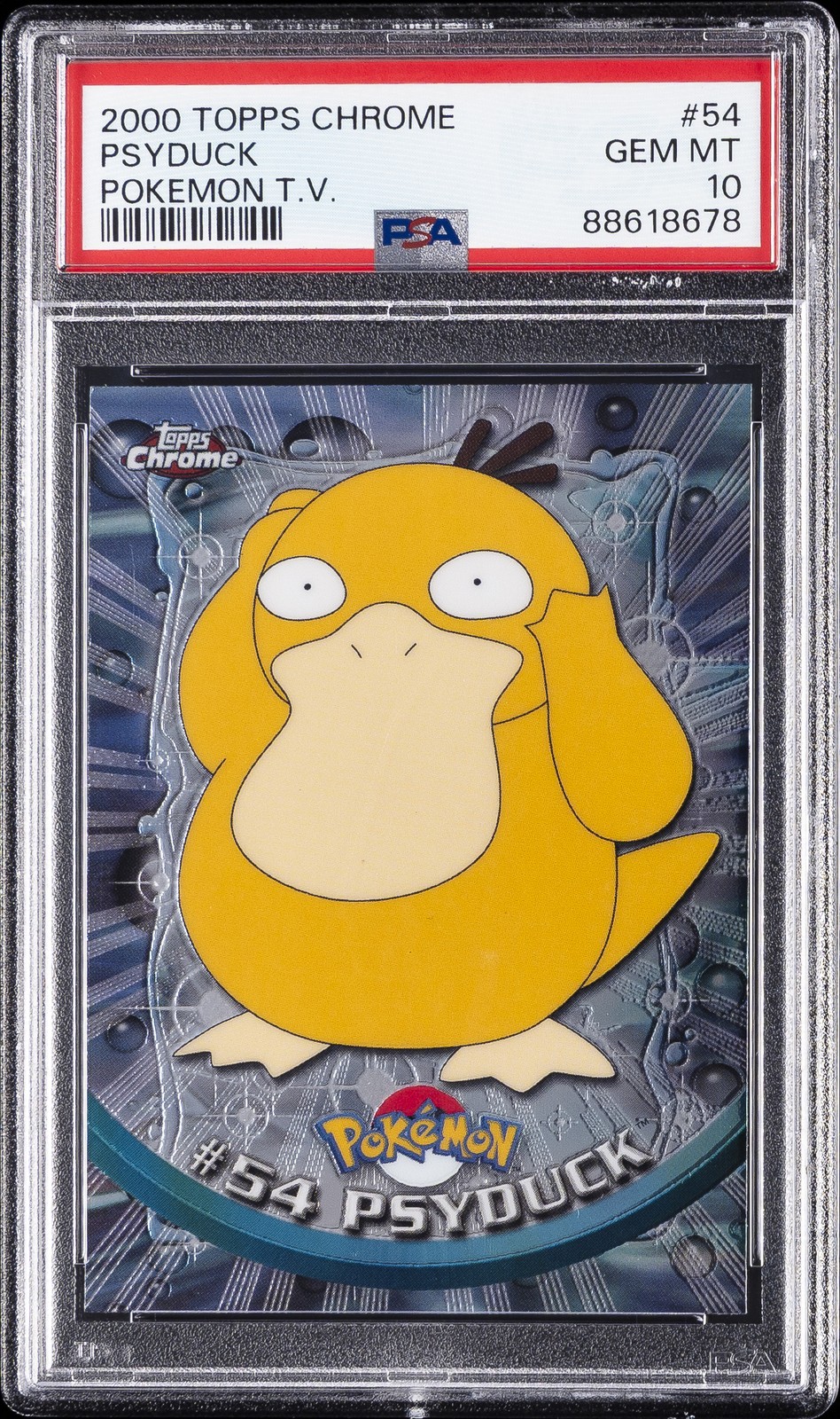 2000 Topps Chrome Pokemon T.V. #54 Psyduck PSA 10
