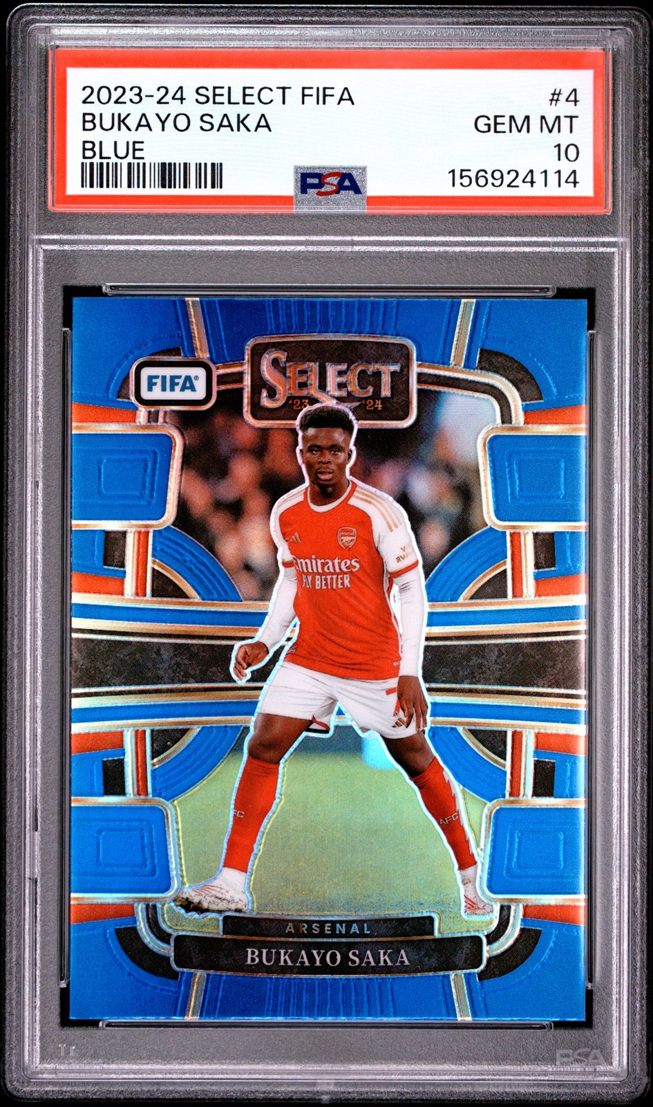 2023-24 Panini Select FIFA Blue #4 Bukayo Saka PSA 10