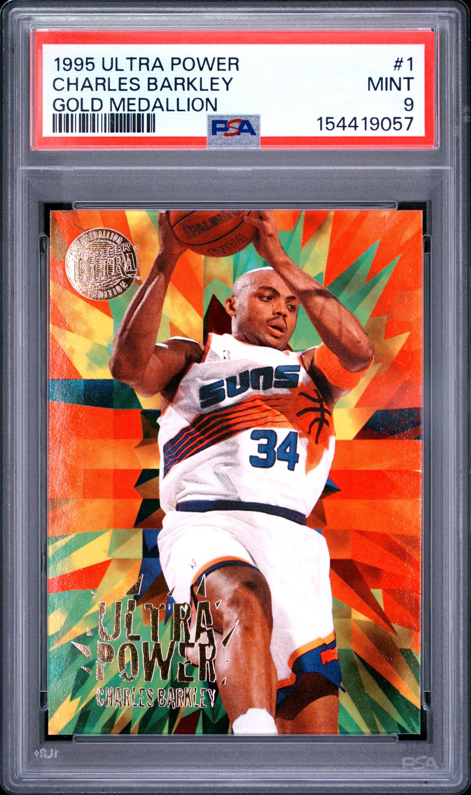 1995 Ultra Power Gold Medallion #1 Charles Barkley PSA 9