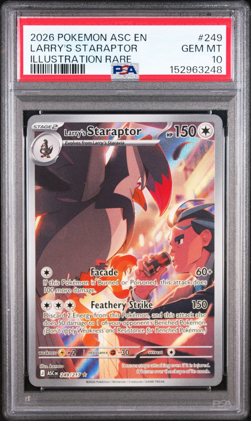 2026 Pokemon Asc En-Ascended Heroes Illustration Rare Larry's Staraptor PSA 10