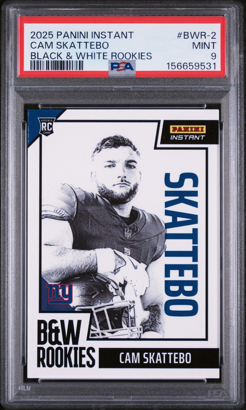 2025 Panini Instant Black & White Rookies #BWR-2 Cam Skattebo PSA 9