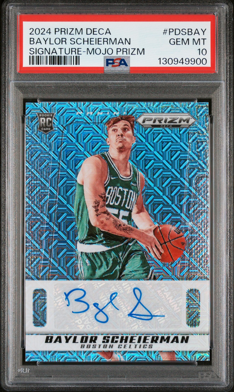 2024 Panini Prizm Deca Signatures Mojo Prizm Baylor Scheierman 25/25 PSA 10