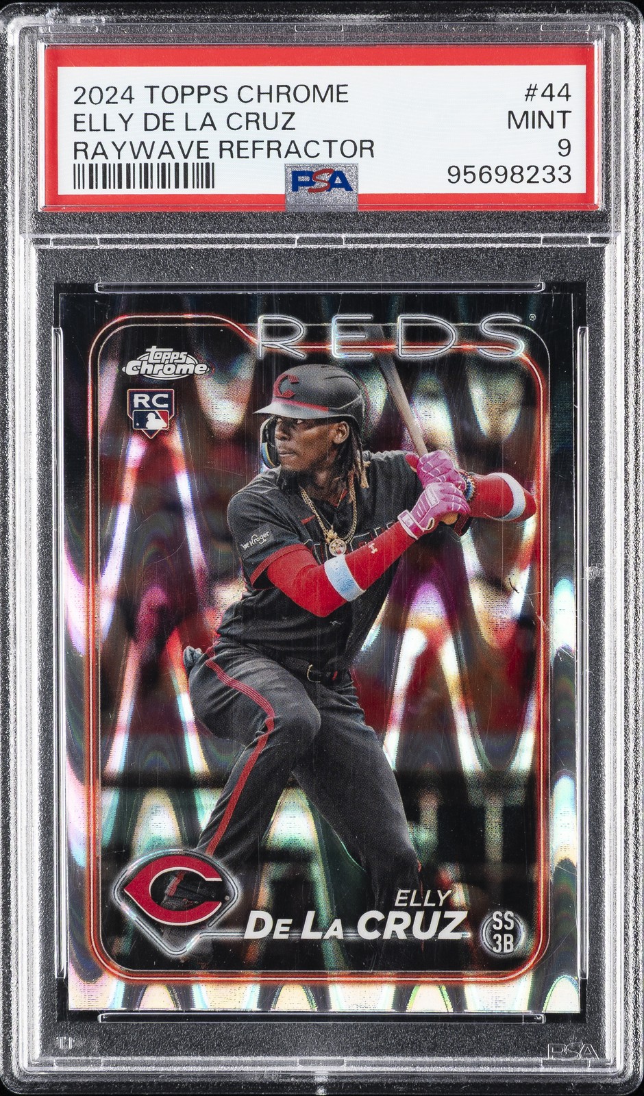 2024 Topps Chrome Raywave #44 Elly De La Cruz PSA 9