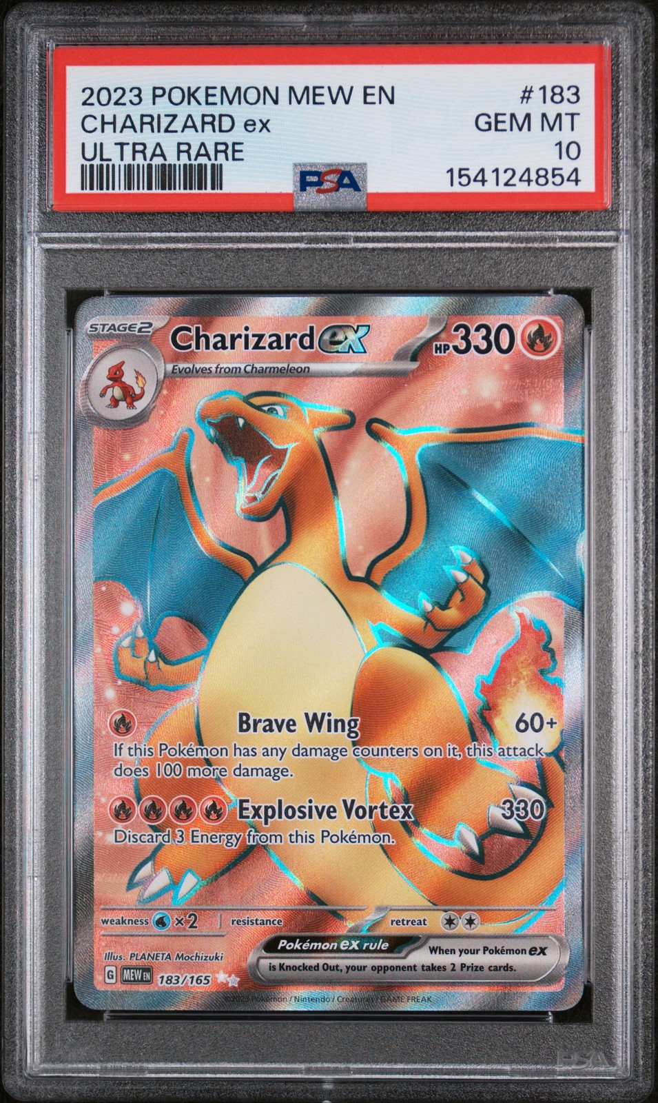 2023 Pokemon Mew EN-151 Ultra Rare #183 Charizard EX PSA 10