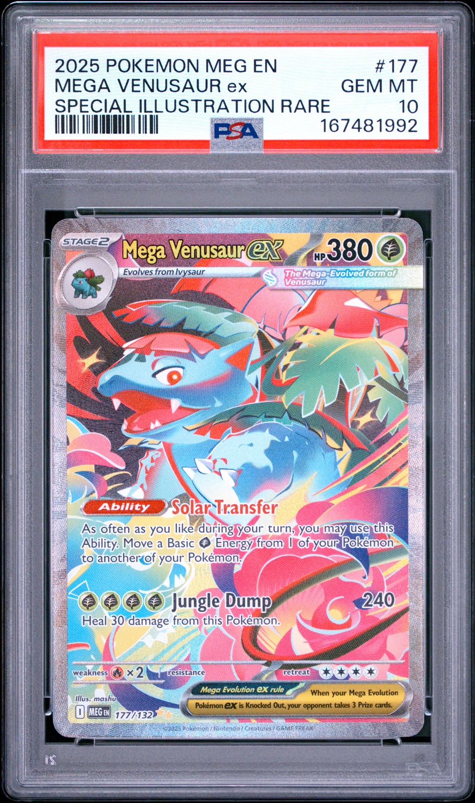 2025 Pokemon Meg En-Mega Evolution #177 Mega Venusaur EX PSA 10
