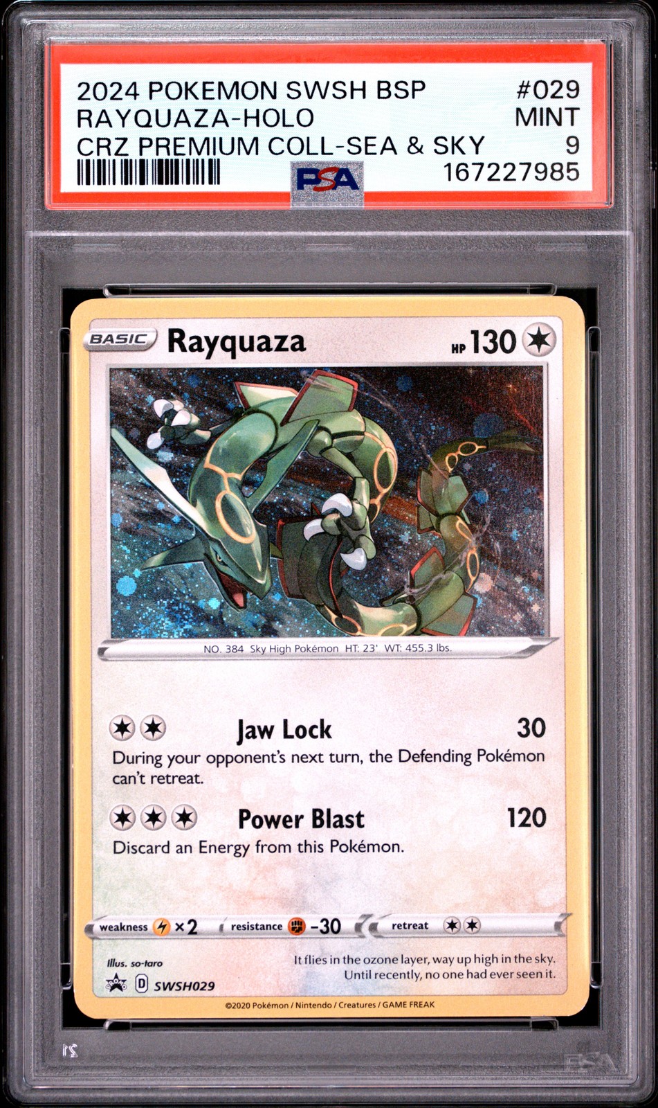 2024 Pokemon Swsh Black Star Promo #029 Rayquaza-Holo PSA 9